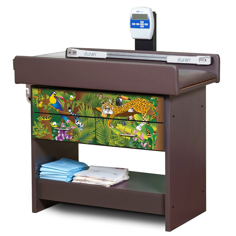 Clinton Industries - 78322 Pediatric Scale Treatment Table w/ Drawers. Imagination Series, Rainforest Follies - Clinton Industries product image
