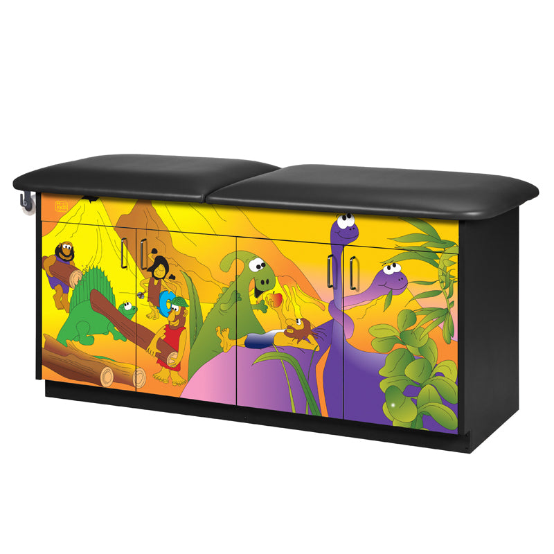 Clinton Industries - 7934 Pediatric Cabinet Treatment Table w/ Adjustable Backrest. Imagination, Dino Days - Clinton Industries product image