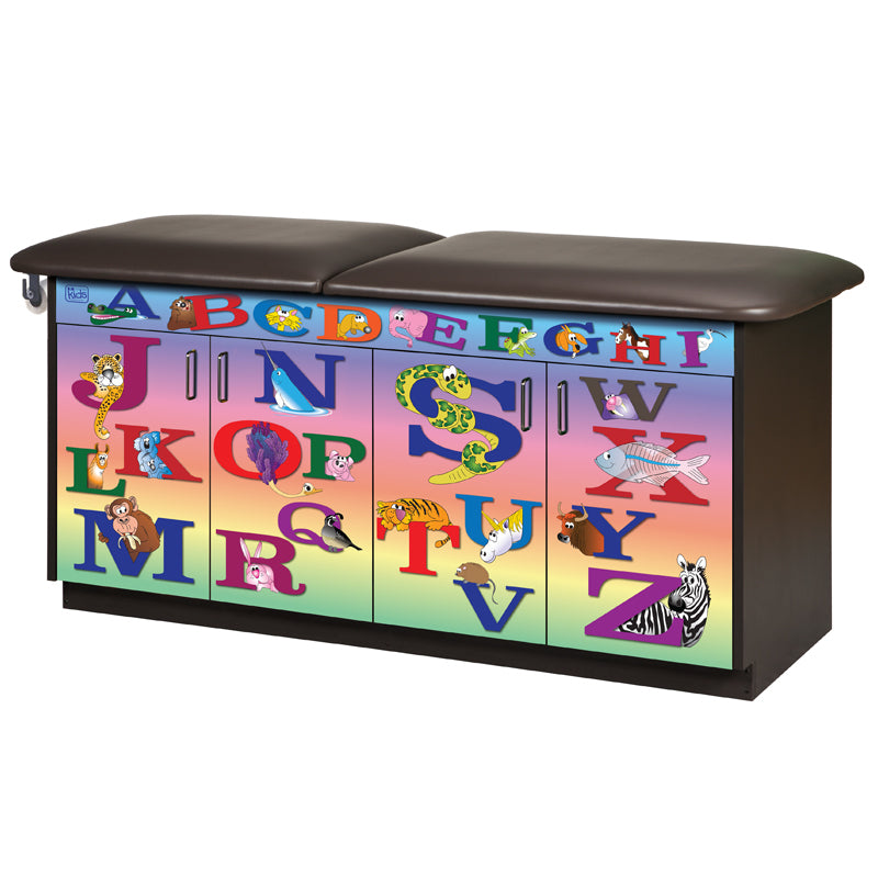 Clinton Industries - 7955 Pediatric Cabinet Treatment Table w/ Adjustable Backrest. Imagination, Alphabet Animals - Clinton Industries product image