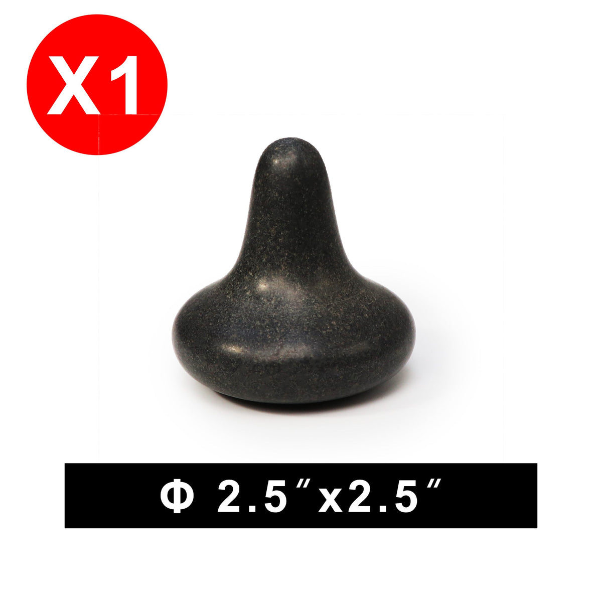 Master Massage - Mushroom Shape Balsalt Hot Massage Stone Trigger Presser Point 1 Piece(Φ2.5” x 2.5”)