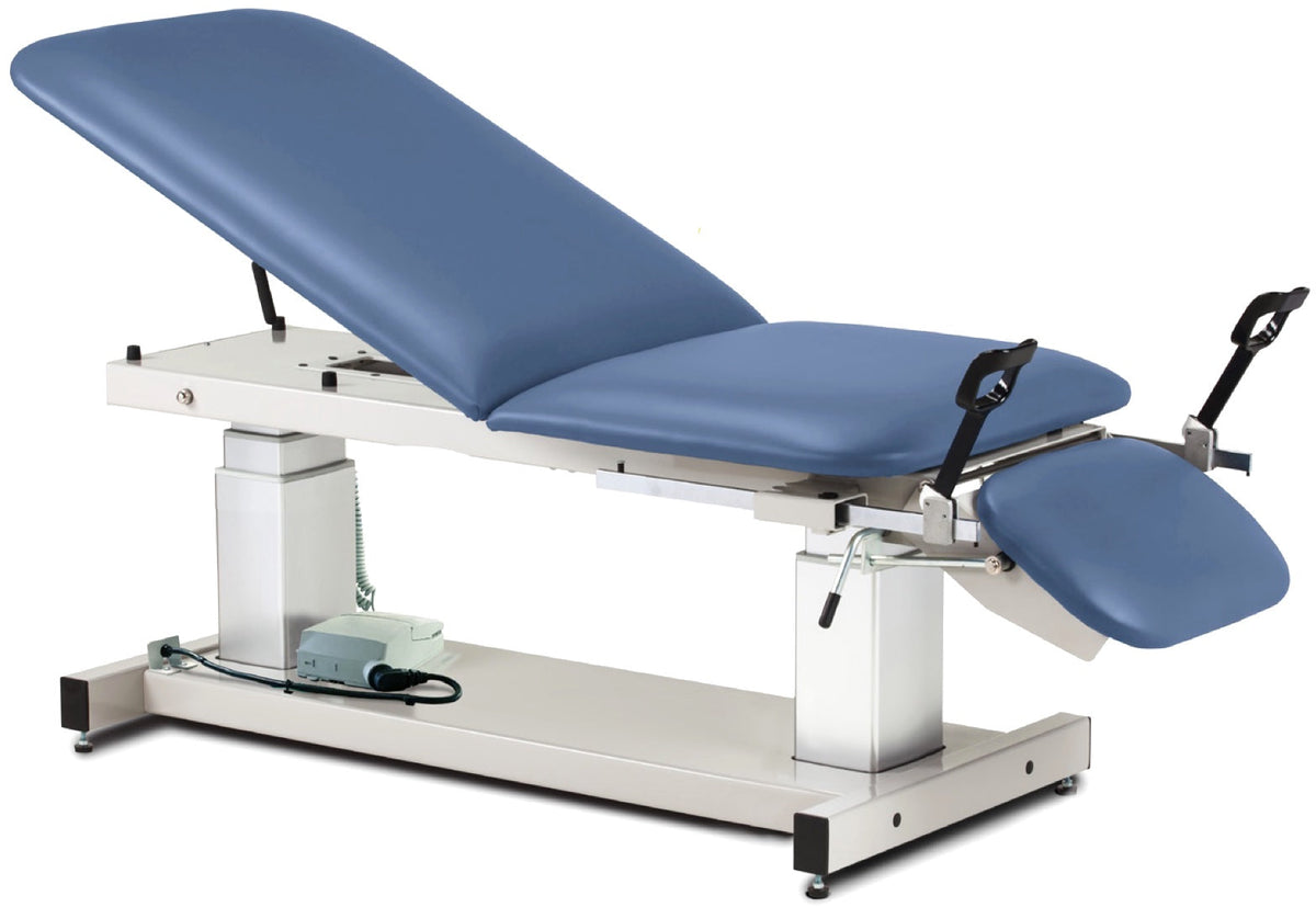 Clinton Industries - 80069 Power Hi-Lo Ultrasound Imaging Table w/ Adjustable Back & Drop Section w/ Stirrups 500lbs Capacity. 27"W - product image 1