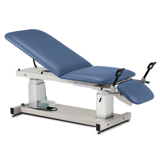 Clinton Industries - 80069 Power Hi-Lo Ultrasound Imaging Table w/ Adjustable Back & Drop Section w/ Stirrups 500lbs Capacity. 27"W - Clinton Industries product image