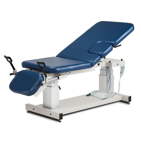 Clinton Industries - 80079-X Power Hi-Lo Ultrasound Imaging Table w/ Adjustable Back, Drop Section, Drop-Window w/ Stirrups. 600lbs Capacity, Bariatric. 34"W - Clinton Industries product image