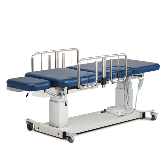 Clinton Industries - 80079 Power Hi-Lo Ultrasound Imaging Table w/ Adjustable Back, Drop Section, Drop-Window w/ Stirrups. 500lbs Capacity. 27"W - Clinton Industries product image
