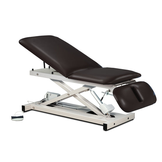 Clinton Industries - 80399 Power Hi-Lo Exam Table. Open Base w/ Adjustable Back & Drop Section. 600 lbs Capacity. Bariatric. 30"W - Clinton Industries product image