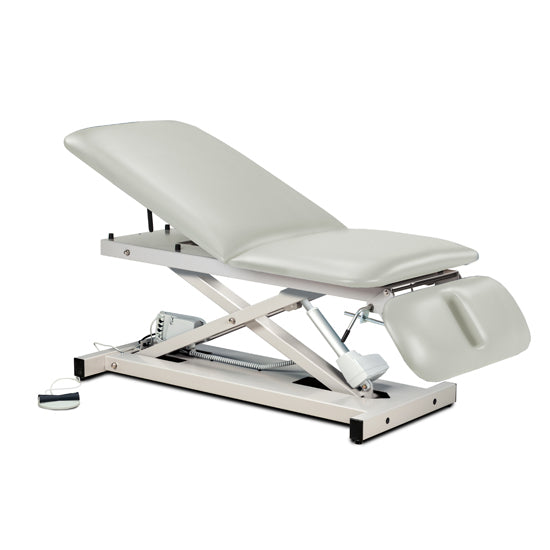 Clinton Industries - 80399 Power Hi-Lo Exam Table. Open Base w/ Adjustable Back & Drop Section. 600 lbs Capacity. Bariatric. 30"W - Clinton Industries product image