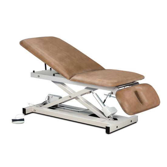 Clinton Industries - 80399 Power Hi-Lo Exam Table. Open Base w/ Adjustable Back & Drop Section. 600 lbs Capacity. Bariatric. 30"W - Clinton Industries product image
