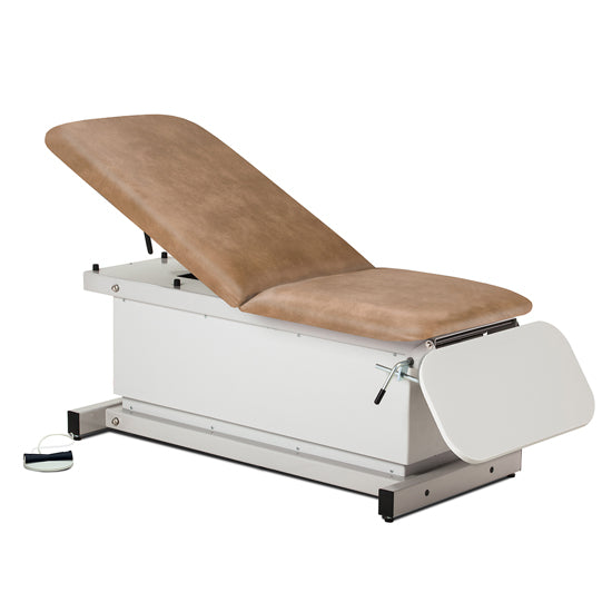 Clinton Industries - 81350 Power Hi-Lo Exam Table w/ Adjustable Back & ClintonClean Drop Section, Shrouded Base. 500lbs Capacity. 76"L x 27"W - Clinton Industries product image