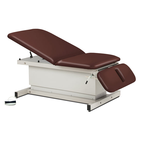 Clinton Industries - 84438-40 Power Hi-Lo Exam Table w/ Adjustable Back & Drop Section, Shrouded Base. 600lbs Capacity, Bariatric. 76"L x 40"W - Clinton Industries product image