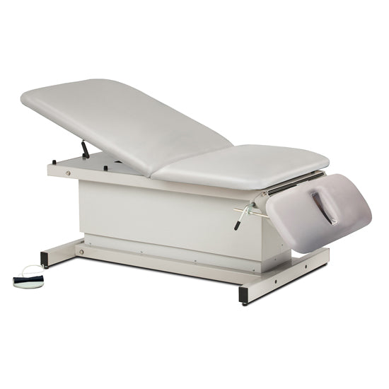 Clinton Industries - 84438-34 Power Hi-Lo Exam Table w/ Adjustable Back & Drop Section, Shrouded Base. 600lbs Capacity, Bariatric. 76"L x 34"W - Clinton Industries product image