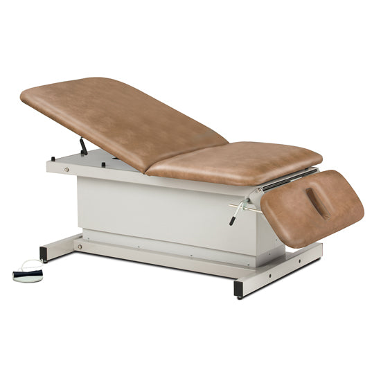 Clinton Industries - 84438-34 Power Hi-Lo Exam Table w/ Adjustable Back & Drop Section, Shrouded Base. 600lbs Capacity, Bariatric. 76"L x 34"W - Clinton Industries product image