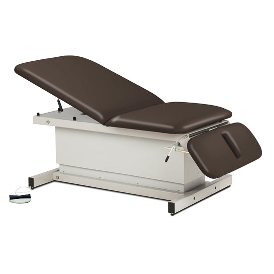 Clinton Industries - 84438-40 Power Hi-Lo Exam Table w/ Adjustable Back & Drop Section, Shrouded Base. 600lbs Capacity, Bariatric. 76"L x 40"W - Clinton Industries product image