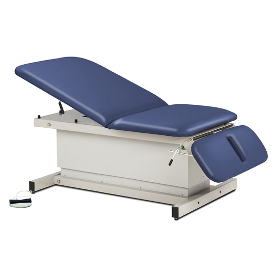Clinton Industries - 84438-40 Power Hi-Lo Exam Table w/ Adjustable Back & Drop Section, Shrouded Base. 600lbs Capacity, Bariatric. 76"L x 40"W - Clinton Industries product image