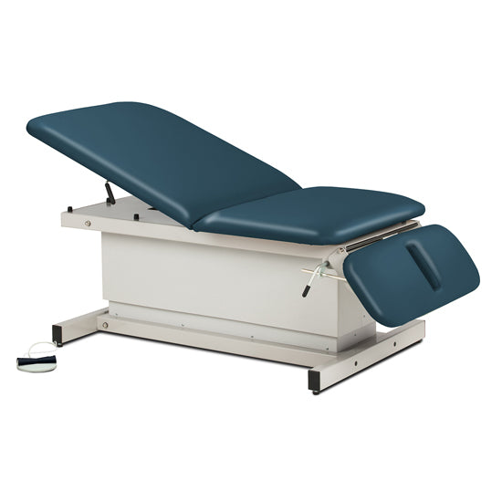 Clinton Industries - 84438-34 Power Hi-Lo Exam Table w/ Adjustable Back & Drop Section, Shrouded Base. 600lbs Capacity, Bariatric. 76"L x 34"W - Clinton Industries product image