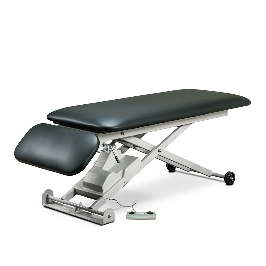 Clinton Industries - 86220 E-Series Power Hi-Lo Exam Table. Open Base, Flat Top w/ Drop Section - Clinton Industries product image