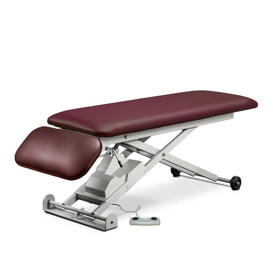 Clinton Industries - 86220 E-Series Power Hi-Lo Exam Table. Open Base, Flat Top w/ Drop Section - Clinton Industries product image