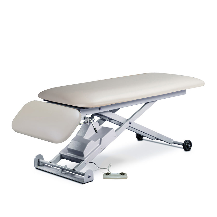 Clinton Industries - 86220 E-Series Power Hi-Lo Exam Table. Open Base, Flat Top w/ Drop Section - Clinton Industries product image