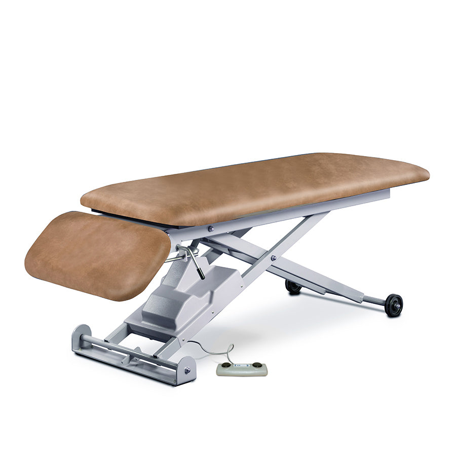 Clinton Industries - 86220 E-Series Power Hi-Lo Exam Table. Open Base, Flat Top w/ Drop Section - Clinton Industries product image