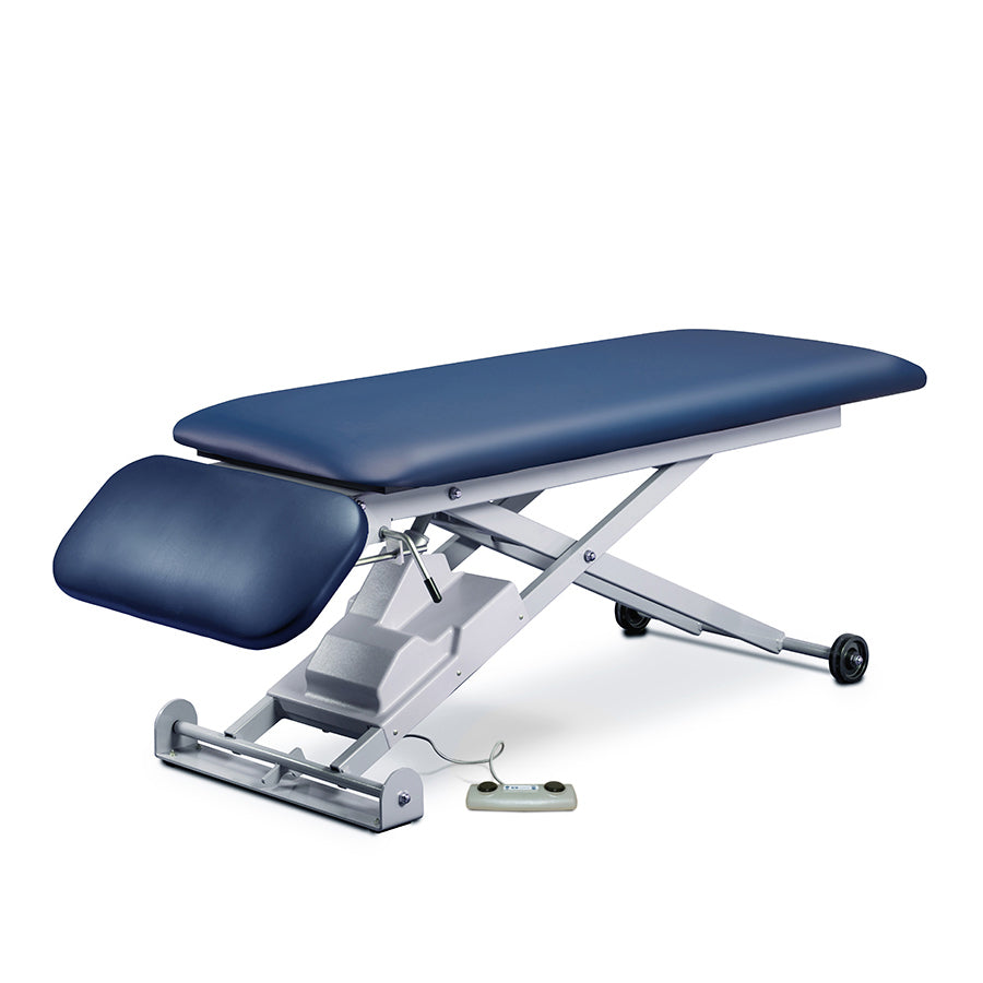 Clinton Industries - 86220 E-Series Power Hi-Lo Exam Table. Open Base, Flat Top w/ Drop Section - Clinton Industries product image