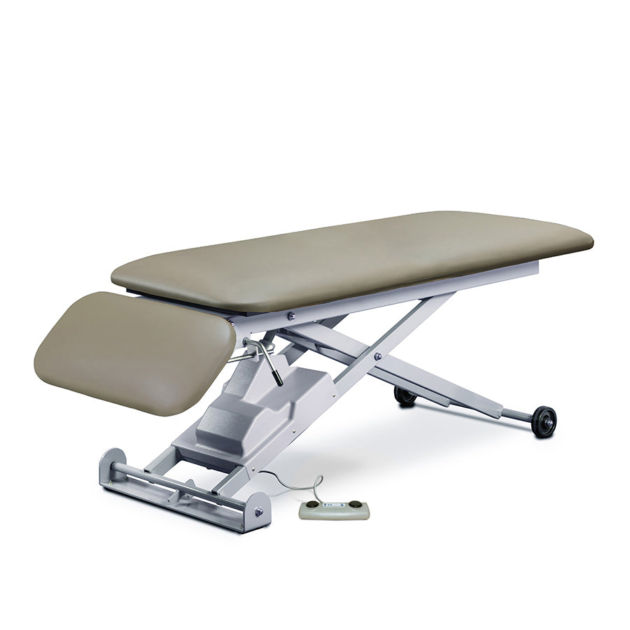 Clinton Industries - 86220 E-Series Power Hi-Lo Exam Table. Open Base, Flat Top w/ Drop Section - Clinton Industries product image