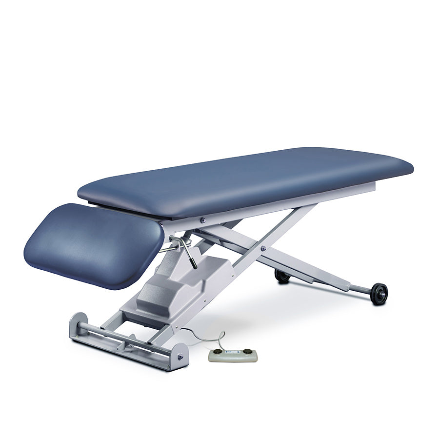 Clinton Industries - 86220 E-Series Power Hi-Lo Exam Table. Open Base, Flat Top w/ Drop Section - Clinton Industries product image