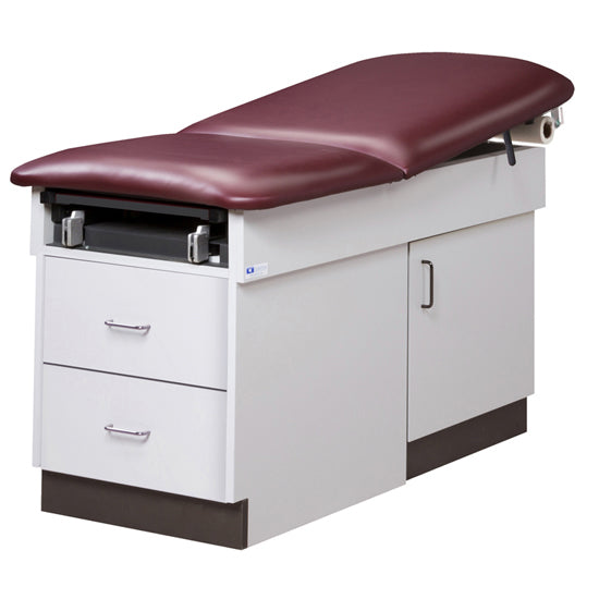 Clinton Industries - 8870 Family Practice Cabinet Exam Table w/ Adjustable Back & Stirrups - Clinton Industries product image