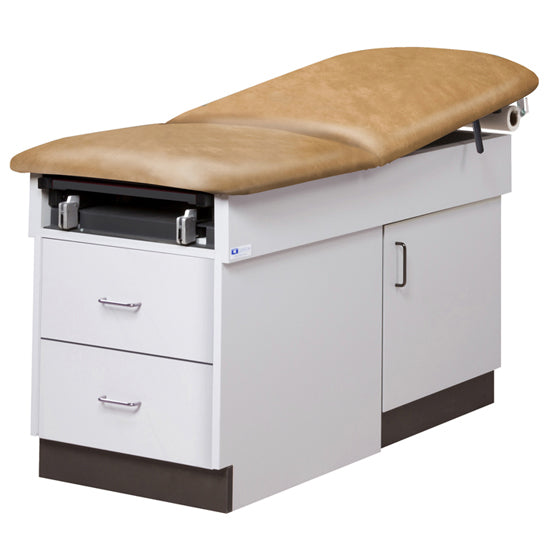Clinton Industries - 8870 Family Practice Cabinet Exam Table w/ Adjustable Back & Stirrups - Clinton Industries product image
