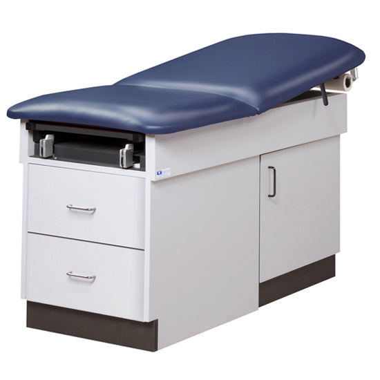 Clinton Industries - 8870 Family Practice Cabinet Exam Table w/ Adjustable Back & Stirrups - Clinton Industries product image