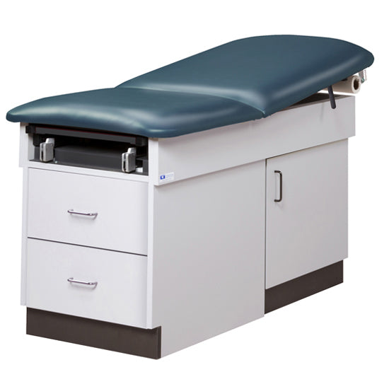 Clinton Industries - 8870 Family Practice Cabinet Exam Table w/ Adjustable Back & Stirrups - Clinton Industries product image