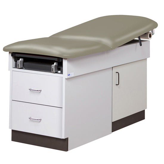 Clinton Industries - 8870 Family Practice Cabinet Exam Table w/ Adjustable Back & Stirrups - Clinton Industries product image