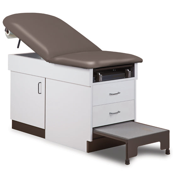 Clinton Industries - 8890 Family Practice Cabinet Exam Table w/ Adjustable Back, Stirrups & Step Stool - Clinton Industries product image