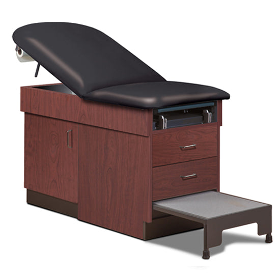 Clinton Industries - 8890 Family Practice Cabinet Exam Table w/ Adjustable Back, Stirrups & Step Stool - Clinton Industries product image
