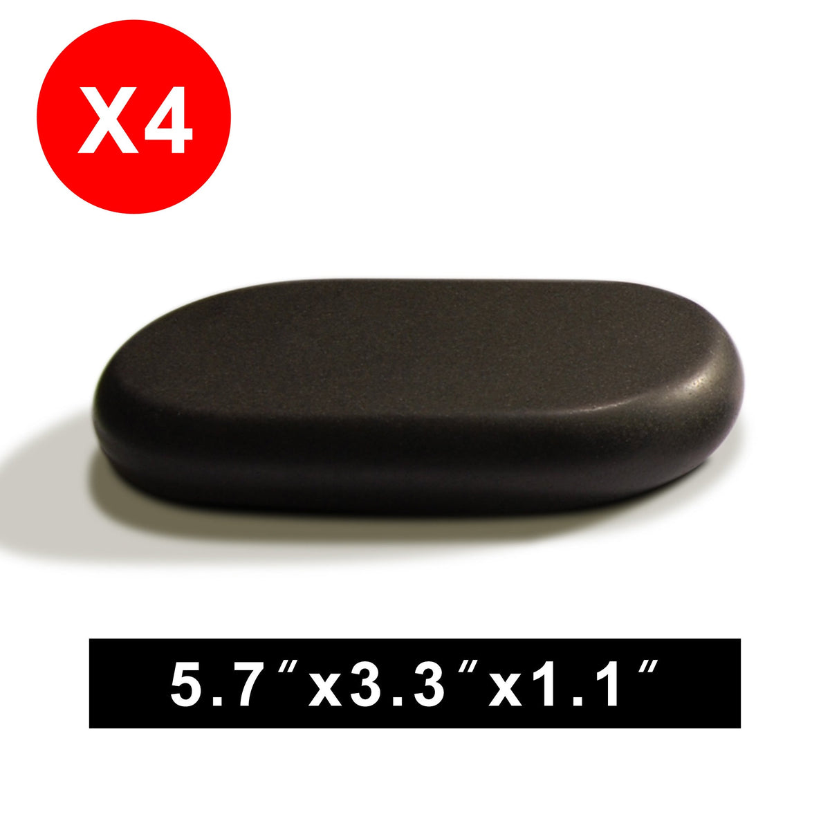 Master Massage - XX Extra Large Flat Ovular Basalt Hot Massage Stone 4 piece Pack 6" X 3.4" X 1.1" Rock