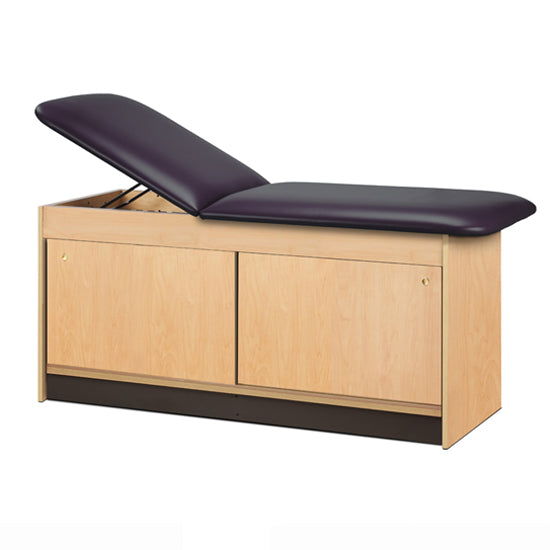 Clinton Industries - 9044-27 Cabinet Treatment Table w/ Adjustable Back, 2 Sliding Doors. 425lbs Capacity. 72"L x 27"W - Clinton Industries product image