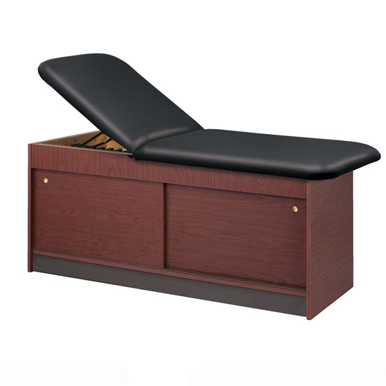 Clinton Industries - 9044-27 Cabinet Treatment Table w/ Adjustable Back, 2 Sliding Doors. 425lbs Capacity. 72"L x 27"W - Clinton Industries product image