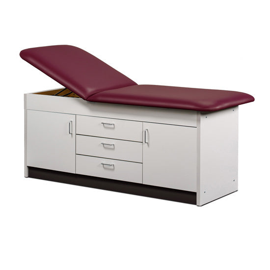 Clinton Industries - 91009-27 Cabinet Treatment Table w/ Adjustable Backrest, 2 Doors & 3 Drawers. 72"L x 27"W - Clinton Industries product image