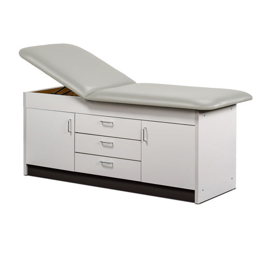 Clinton Industries - 91009-28 Cabinet Treatment Table w/ Adjustable Backrest, 2 Doors & 3 Drawers. 78"L x 27"W - Clinton Industries product image
