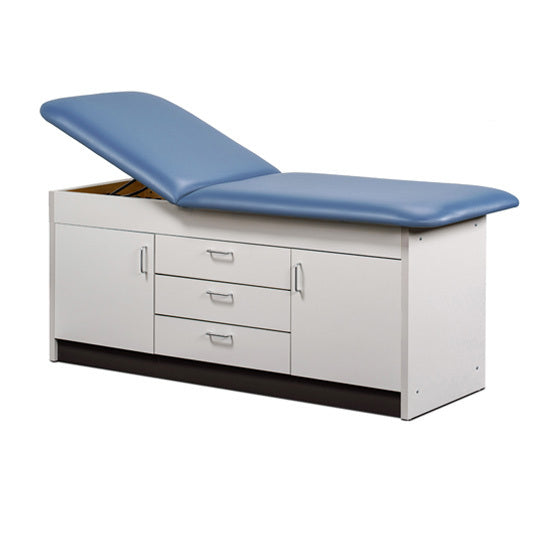 Clinton Industries - 91009-27 Cabinet Treatment Table w/ Adjustable Backrest, 2 Doors & 3 Drawers. 72"L x 27"W - Clinton Industries product image