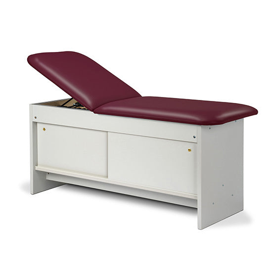 Clinton Industries - 91040-27 Cabinet Treatment Table w/ Adjustable Backrest, Sliding Doors & Pull-out Leg Rest. Panel Leg. 72"L x 27"W - Clinton Industries product image