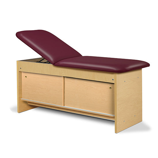 Clinton Industries - 91040-38 Cabinet Treatment Table w/ Adjustable Backrest, Sliding Doors & Pull-out Leg Rest. Panel Leg. 78"L x 30"W - Clinton Industries product image
