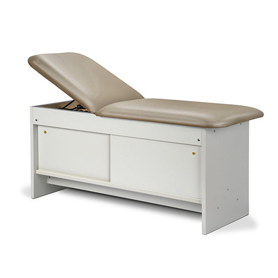 Clinton Industries - 91040-27 Cabinet Treatment Table w/ Adjustable Backrest, Sliding Doors & Pull-out Leg Rest. Panel Leg. 72"L x 27"W - Clinton Industries product image