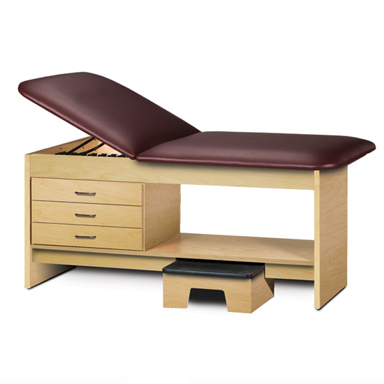 Clinton Industries - 9133-27 Style Line Treatment Table w/ Step Stool, Drawers, Shelf, Adjustable Back. 27"W - Clinton Industries product image