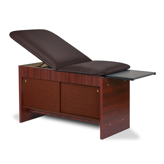 Clinton Industries - 91400-27 Cabinet Exam Table w/ Adjustable Back, Sliding Doors & Pull-out Leg Rest. 27"W. Panel Leg Space Saver - Clinton Industries product image