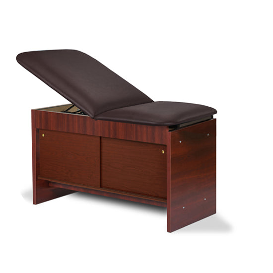 Clinton Industries - 91400-27 Cabinet Exam Table w/ Adjustable Back, Sliding Doors & Pull-out Leg Rest. 27"W. Panel Leg Space Saver - Clinton Industries product image