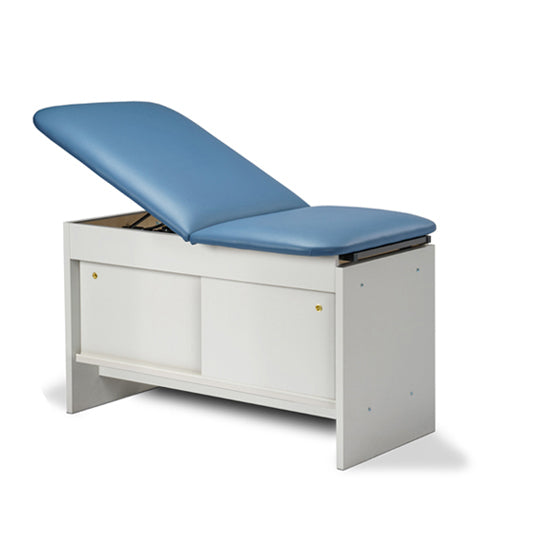 Clinton Industries - 91400-27 Cabinet Exam Table w/ Adjustable Back, Sliding Doors & Pull-out Leg Rest. 27"W. Panel Leg Space Saver - Clinton Industries product image
