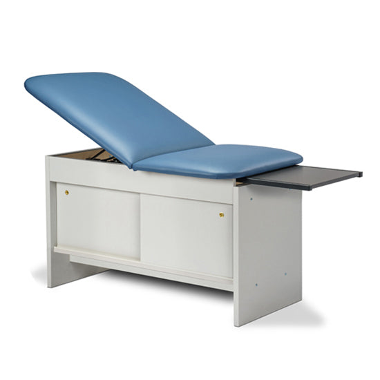 Clinton Industries - 91400-27 Cabinet Exam Table w/ Adjustable Back, Sliding Doors & Pull-out Leg Rest. 27"W. Panel Leg Space Saver - Clinton Industries product image