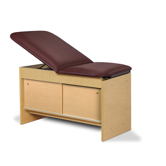 Clinton Industries - 91400-27 Cabinet Exam Table w/ Adjustable Back, Sliding Doors & Pull-out Leg Rest. 27"W. Panel Leg Space Saver - Clinton Industries product image