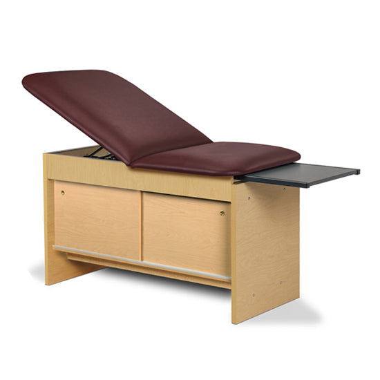 Clinton Industries - 91400-27 Cabinet Exam Table w/ Adjustable Back, Sliding Doors & Pull-out Leg Rest. 27"W. Panel Leg Space Saver - Clinton Industries product image