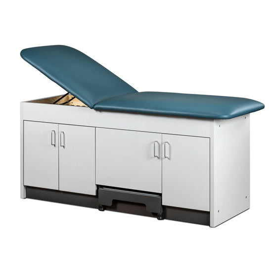 Clinton Industries - 9704-27 Cabinet Treatment Table w/ Adjustable Back, 4 Doors & Step Stool. 400lbs Capacity. 27"W - Clinton Industries product image
