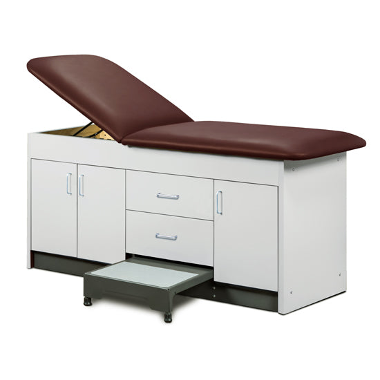 Clinton Industries - 9705-30 Cabinet Treatment Table w/ Step Stool, Adjustable Back, 3 Doors & 2 Drawers. 30"W - Clinton Industries product image
